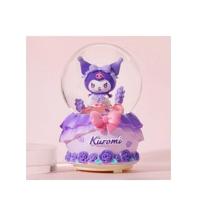 Kuromi Büyük Boy Kar Küresi Işıklı, Müzikli, Püskürtmeli, Mor, 16X12