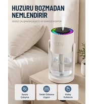 Taşınabilir Hava Nemlendirici LED Işıklı Şeffaf Hazneli Ev Ofis Yatak Odası Nemlendirme Cihazı