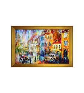 Manzara Temalı Kanvas Tablo 80 x 110 cm Gold Çerçeve