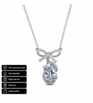 Fiyonk Detaylı Taşlı 316L Paslanmaz Çelik Kolye Hediye