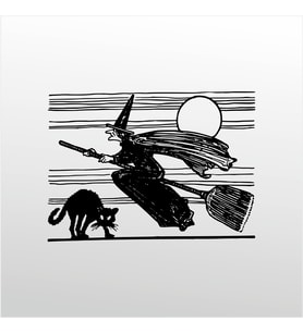 Folyo Sticker Cadı 50cm Uzunluk (Karışık)