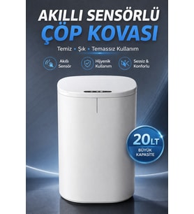 Sensörlü Çöp Kovası 20L Otomatik Kapak Temassız