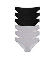 6 adet Süper Eko Set Likralı Kadın Slip Külot Siyah Gri