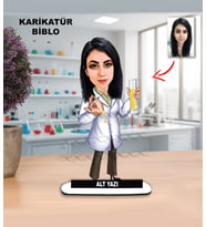 Kişiye Özel Kimyager & Laborant Karikatür Biblo - İsme Özel Hediye
