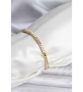 14K Gold Renk Kaplama Kare Zincir Model CM Kadın Bileklik - TJ-BB8114