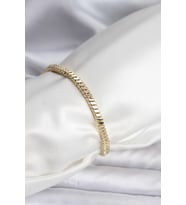 14K Gold Renk Kaplama Kare Zincir Model CM Kadın Bileklik - TJ-BB8114