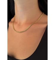 14 Ayar Altın Kare Tondo Kolye 3.25 mm (Sarı)