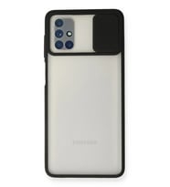 Galaxy M51 Kılıf Palm Buzlu Kamera Sürgülü Silikon - Siyah