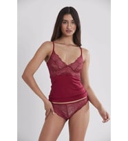 Pierre Cardin 315 Kaşkorse Dantelli Bayan Atlet Külot Takımı (Bordo)