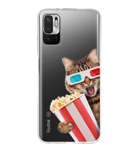 PrintiFy Xiaomi Redmi 10 5G ile Uyumlu 1mm Slim Fit Kedi 1 050b Baskılı Şeffaf  Kılıf