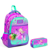 Coral High Pembe Yeşil Unicorn ve Prenses İlkokul Okul Sırt Çantası ve Kalemlik Seti