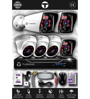 TURKNO 6 Kameralı Karia 3 İç Kamera Set 250 GB HDD Full HD Gece Görüşlü Güvenlik Kamerası Sistemi