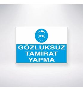 Gözlüksüz Tamirat Yapma 21x28 Arkası Yapışkanlı Levha