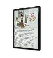 Osmanlı Padişah Fermanı Çerçeveli Cam Tablo