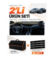 e-biz OPEL İNSİGNİA (2017-2026) Uyumlu Torpido Örtüsü + Tay Tüyü Çanta - Siyah-Kahverengi - OP021