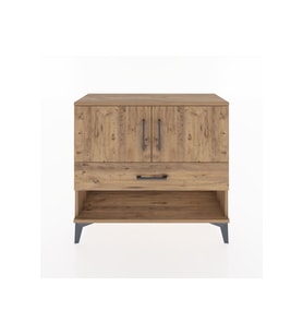 Arges Şifonyer 2 Raflı Tek Çekmeceli 2 Kapaklı 88x30x80 Çam-Çam