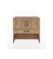 Arges Şifonyer 2 Raflı Tek Çekmeceli 2 Kapaklı 88x30x80 Çam-Çam