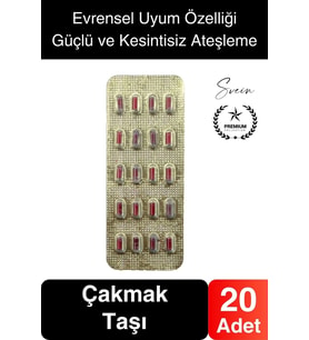 20'li 1. Sınıf Çakmak Taşı Universal Blester Evrensel Tüm Çakmaklarla Uyumlu Kaliteli Uzun Ömürlü