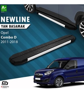 S-Dizayn Opel Combo D Uzun Şase NewLine Aluminyum Yan Basamak 223 Cm 2011-2018 A+ Kalite