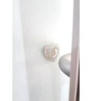 Kapı Kolu Stopu Duvar Eşya Koruyucu Stoper Tampon Yapışkanlı Gümüş Simli Silikon Kalp El Emeği