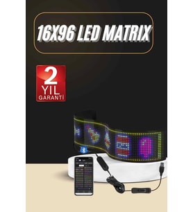 Mey İthalat® Led Ekran Matrix Panel En Büyük Boy 16X96 Araba Yazısı