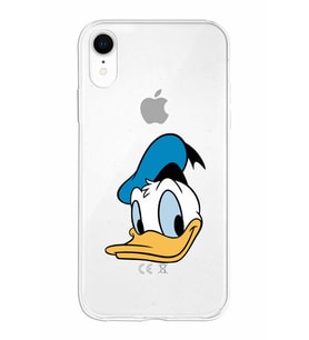 Apple iPhone XR Uyumlu Kapak Donald Duck Tasarımlı Şeffaf Silikon Kılıf