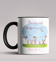 Kişiye Özel Okul Öncesi Öğretmeni Tasarımlı Siyah Renk Kupa 5 (Siyah)