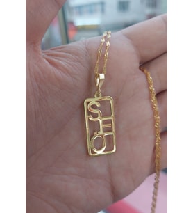 925 Ayar Gümüş 24 Ayar Altın Kaplama Harf Kolye