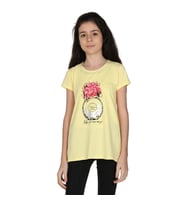 Toontoy Kız Çocuk Parfüm Nakışlı T-Shirt (Sarı)