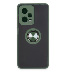 Durukar® Redmi Note 12 5G Kılıf Montreal Yüzüklü Silikon Kapak - Yeşil