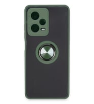 Durukar® Redmi Note 12 5G Kılıf Montreal Yüzüklü Silikon Kapak - Yeşil