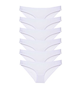 6 adet Süper Eko Set Likralı Kadın Slip Külot Beyaz
