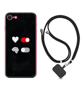 Apple iPhone 5 6 7 8 Plus Se XR Kılıf Boyun Askılı Silikon Love Brain 1722