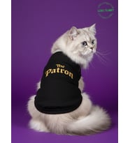 The Patron Desenli Kedi ve Köpek Kıyafeti–Sevimli Evcil Hayvan Tişörtü Elbisesi , Farklı Renklerde (Siyah)