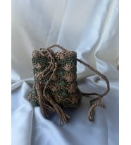 Floky El Yapımı Haki & Vizon Bohem Mini Çanta – Forest Nomad Edition