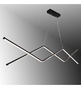 TT039-SY TT Aydınlatma Zikzak Masa Üstü Modeli Siyah Led Avize (Beyaz)