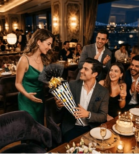 Koni Club Modern Erkek Hediye Konisi 21– Papyonlu & Deri Aksesuar Seti