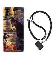 General Mobile Gm 23 Kılıf Silikon Boyun Askılı İpli Desenli Silikon Kız ve Kedi 1762