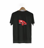 1 Mayıs Emek ve Dayanışma Bayraklı Emekçi Baskılı Bisiklet Yaka T-shirt - Siyah