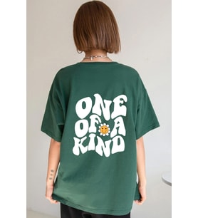 One Of A Kind Baskılı Tasarım Tshirt (Yeşil)
