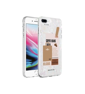 Apple iPhone 7 Plus Uyumlu Kılıf Mermer Desenli Zore Marbello Kapak (Kahverengi)