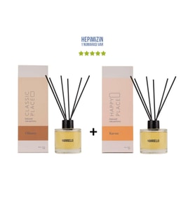 Odunsu Classic Place + Kavun Happy Place Dekoratif Ortam Kokusu 120 ml - Bambu Çubuklu (Standart)