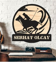 At  Jokey Spor Temalı Ahşap Duvar Tablo
