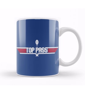 Top Gun Top Pass Rugby Ball Logo Kupa Bardak Porselen