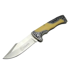 A3157C Av / Kamp Çakı 23 cm - Sedef İşlemeli Saplı (Çok Renkli)