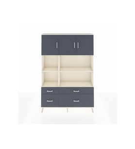 Arges Gardrop 8 Raflı 4 Çekmeceli 3 Kapaklı 132x30x195 Aytaşı-Antrasit