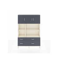 Arges Gardrop 8 Raflı 4 Çekmeceli 3 Kapaklı 132x30x195 Aytaşı-Antrasit