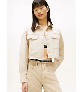 Tommy Hilfiger TJW Kısa Utility Kadın Bej Gömlek DW0DW22514ABY