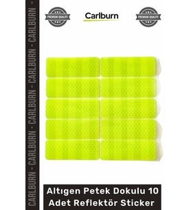 #Reflektör Honeycomb Reflektif Güvenlik Bandı Altıgen Petek Dokulu 10 Adet Reflektör Sticker Seti