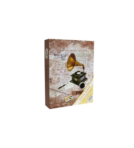 Rabsev RS4602-1 Fotoğraf Albümü 10x15cm 200 Fotoğraf Kapasiteli Gramofon Desenli Anı Albümü